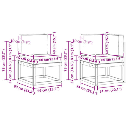 Utomhussoffset med kudde 6 pcs Vit och grädde