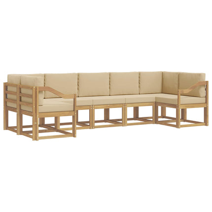 Utomhussoffset med kudde 7 pcs Vit och Beige