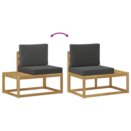 Utomhussoffset med kudde 2 pcs Vit och antracit Polyester