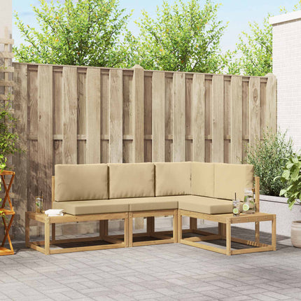 Utomhussoffset 3 Stycke Vit och Beige Polyester