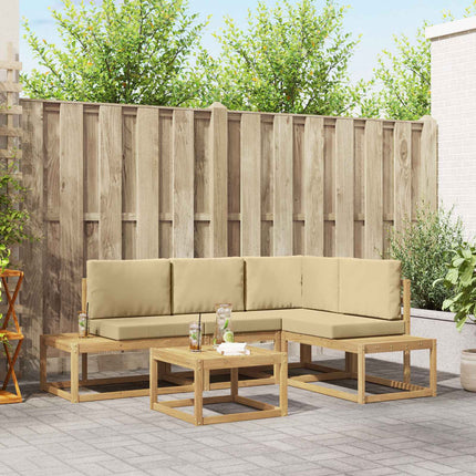 Utomhussoffset 4 Stycke Vit och Beige Polyester