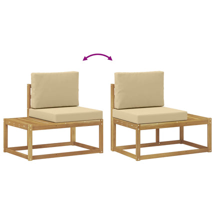 Utomhussoffset 4 Stycke Vit och Beige Polyester