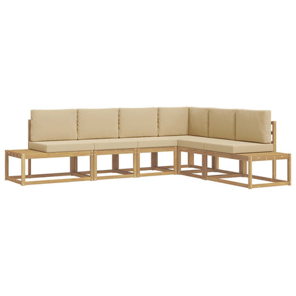 Utomhussoffset 4 Stycke Vit och Beige Polyester