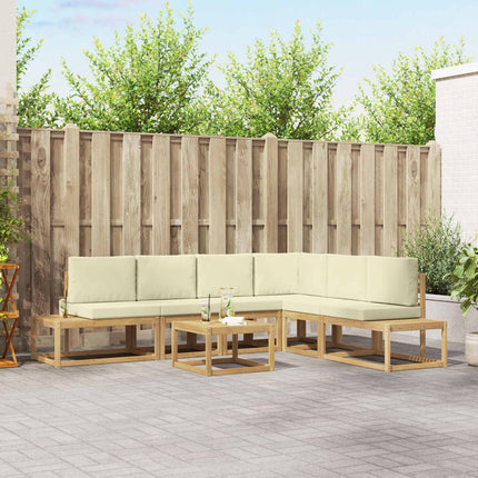 Utomhussoffset 5 Stycke Vit och grädde Polyester