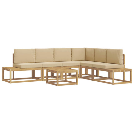 Utomhussoffset 5 Stycke Vit och Beige Polyester