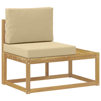 Utomhussoffset 5 Stycke Vit och Beige Polyester