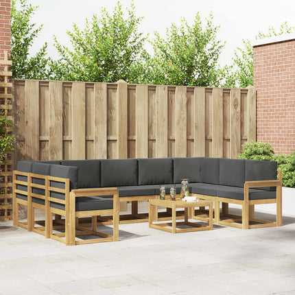 Utomhussoffset 10 pcs Vit och antracit 59 x 59 x 37 cm