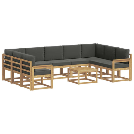 Utomhussoffset 10 pcs Vit och antracit 59 x 59 x 37 cm