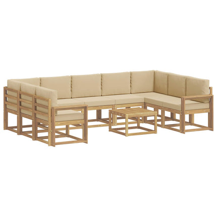 Utomhussoffset 10 st Vit och Beige Polyester
