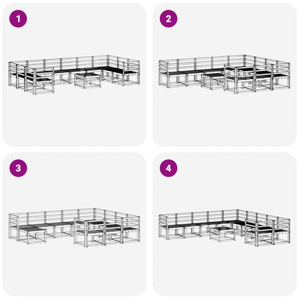 Utomhussoffset 11 pcs Vit Massivt Akaciaträ