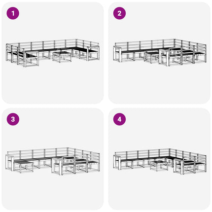 Utomhussoffset 11 pcs Vit Massivt Akaciaträ