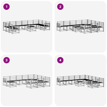 Utomhussoffset 11 pcs Vit Massivt Akaciaträ