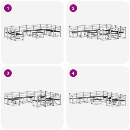 Utomhussoffset 11 pcs Vit Massivt Akaciaträ
