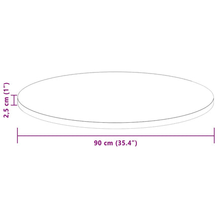 Bordsskiva Mörkbrun Ø 90 x 2,5 cm Massivt Ekträ