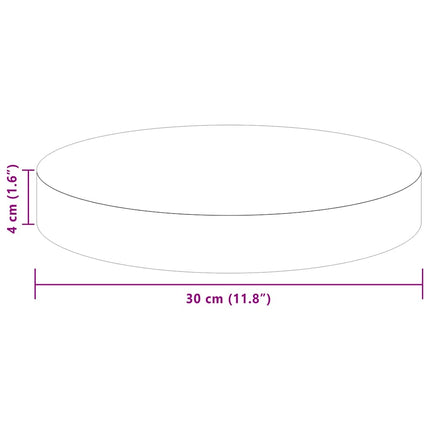 Bordsskiva Mörkbrun Ø 30 x 4 cm Massivt Ekträ