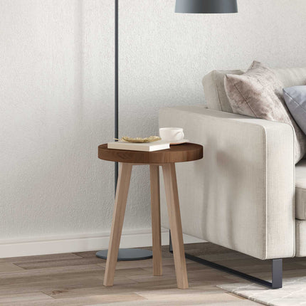Bordsskiva Mörkbrun Ø 40 x 4 cm Massivt Ekträ