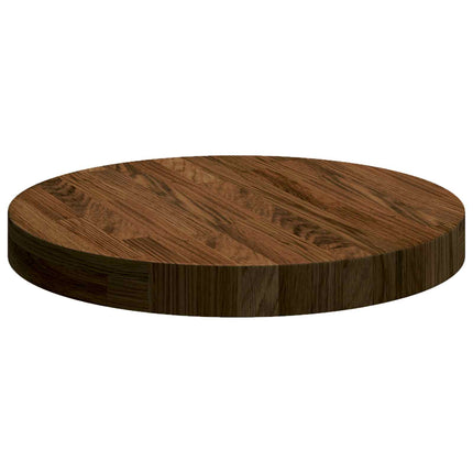 Bordsskiva Mörkbrun Ø 40 x 4 cm Massivt Ekträ