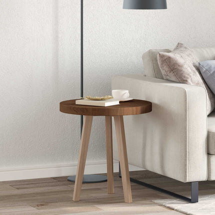 Bordsskiva Mörkbrun Ø 50 x 4 cm Massivt Ekträ