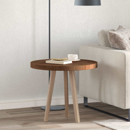 Bordsskiva Mörkbrun Ø 60 x 4 cm Massivt Ekträ
