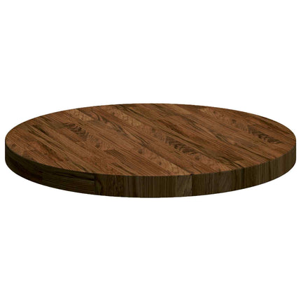 Bordsskiva Mörkbrun Ø 60 x 4 cm Massivt Ekträ