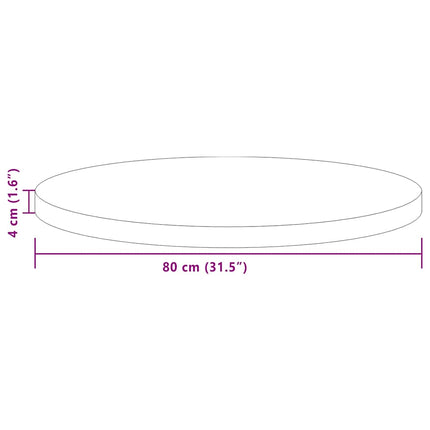 Bordsskiva Mörkbrun Ø 80 x 4 cm Massivt Ekträ