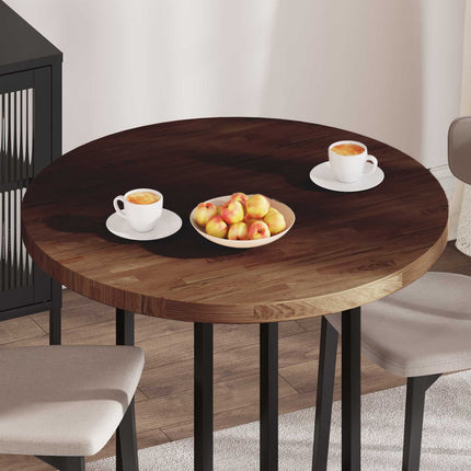 Bordsskiva Mörkbrun Ø 90 x 4 cm Massivt Ekträ