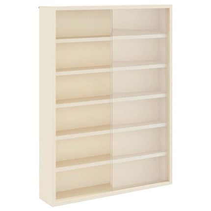 Väggdisplay med hylla med dörr Beige 40 x 8,5 x 54 cm Plywood