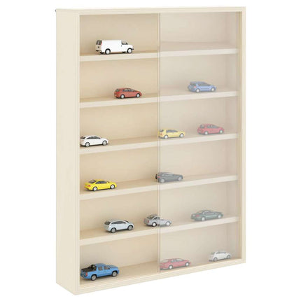 Väggdisplay med hylla med dörr Beige 40 x 8,5 x 54 cm Plywood