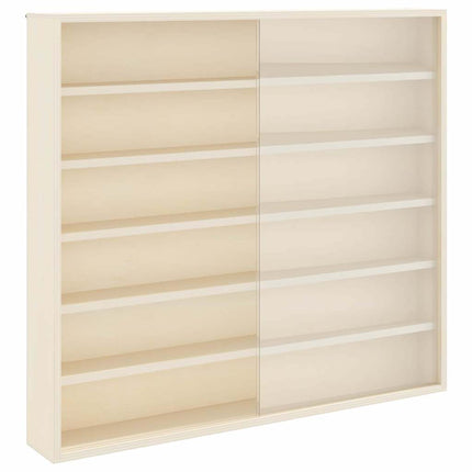 Väggdisplay med hylla med dörr Beige 60 x 8,5 x 54 cm Plywood