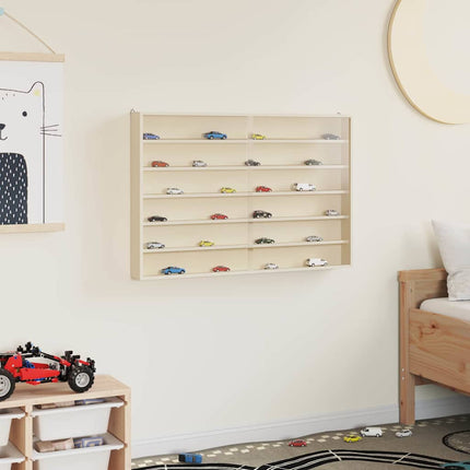 Väggdisplay med hylla med dörr Beige 80 x 8,5 x 54 cm Plywood