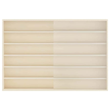 Väggdisplay med hylla med dörr Beige 80 x 8,5 x 54 cm Plywood