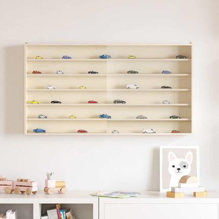 Väggdisplay med hylla med dörr Beige 100 x 8,5 x 54 cm Plywood