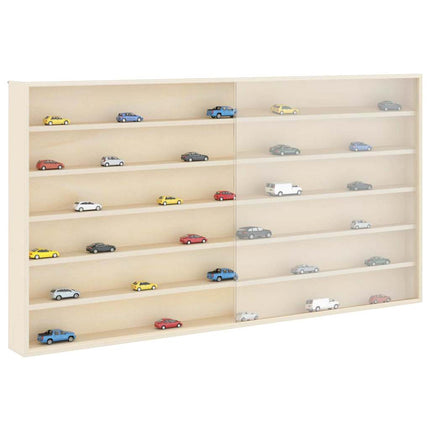 Väggdisplay med hylla med dörr Beige 100 x 8,5 x 54 cm Plywood