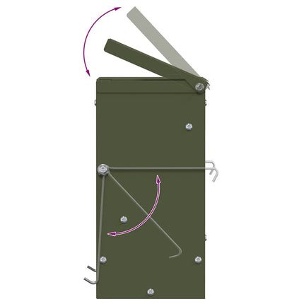 Kaninsmatare Olivgrön 20 x 12,5 x 25 cm Kallvalsat Stål