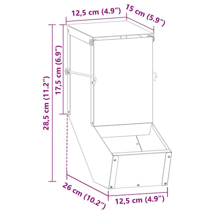 Kaninsmatare Svart 12,5 x 26 x 28,5 cm Kallvalsat Stål