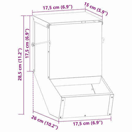 Kaninsmatare Svart 17,5 x 26 x 28,5 cm Kallvalsat Stål