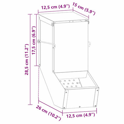 Kaninsmatare Olivgrön 12,5 x 26 x 28,5 cm Kallvalsat Stål
