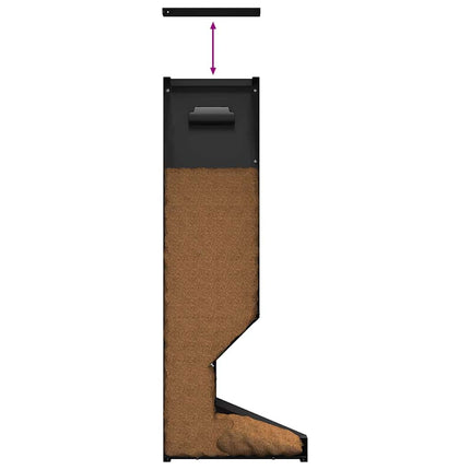 Rådjur Foderautomat Svart 28 x 30 x 80 cm Kallvalsat Stål