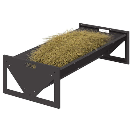 Fodertrog för boskap Svart 108 x 50 x 28 cm Kallvalsat Stål