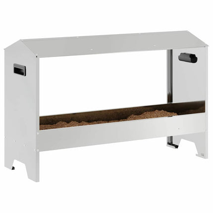 Kycklingmatningsränna Silver 81 x 32 x 53,5 cm