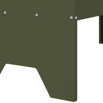 Fodertrog för boskap Olivgrön 79 x 35 x 62 cm Kallvalsat Stål