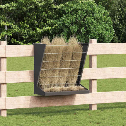 Höutfodrare Svart 71 x 33 x 70 cm Kallvalsat Stål