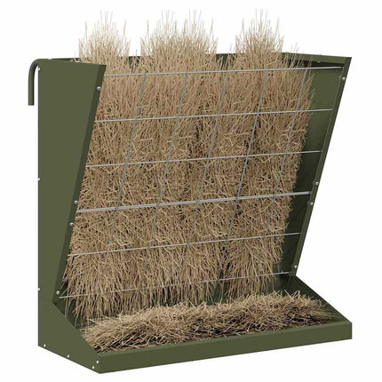 Höutfodrare Olivgrön 71 x 33 x 70 cm Kallvalsat Stål
