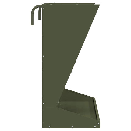 Höutfodrare Olivgrön 71 x 33 x 70 cm Kallvalsat Stål