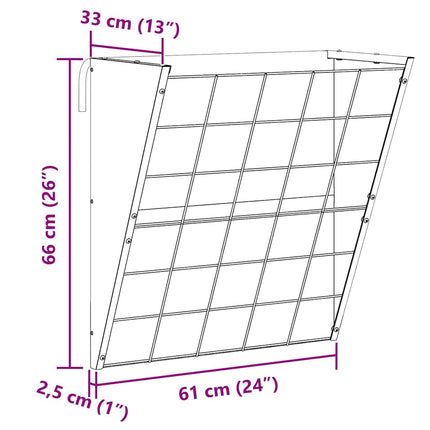 Hängande Höutfodrare Svart 61 x 33 x 66 cm Kallvalsat Stål