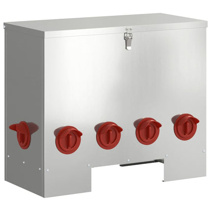 Hönsfodertråg Silver 60,5 x 29 x 51 cm Galvaniserat Stål