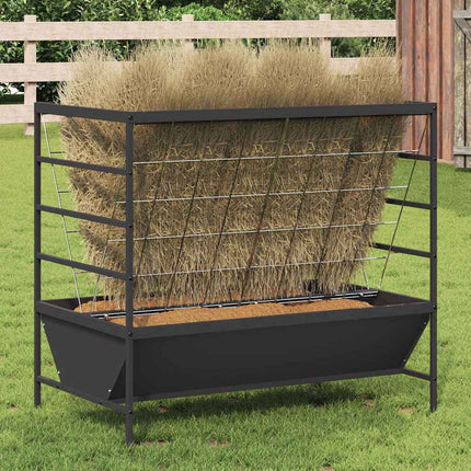 Lantbruks Foderautomat Svart 100 x 60 x 90 cm Kallvalsat Stål