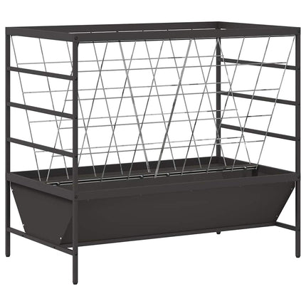 Lantbruks Foderautomat Svart 100 x 60 x 90 cm Kallvalsat Stål