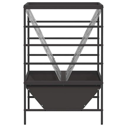 Lantbruks Foderautomat Svart 100 x 60 x 90 cm Kallvalsat Stål