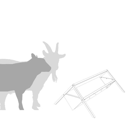 Fodertrog för boskap Svart 111 x 76 x 38 cm Kallvalsat Stål
